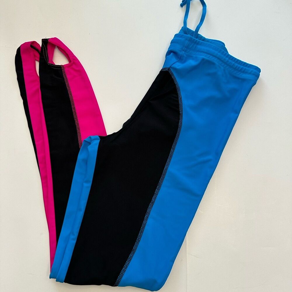 Aerodynamics By Marika Womens Legging Dance Pants Size Small Teal Pink Black EUC
